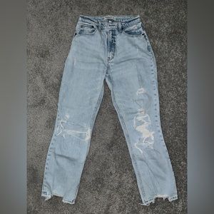 A&F Ankle Straight Ultra High Rise